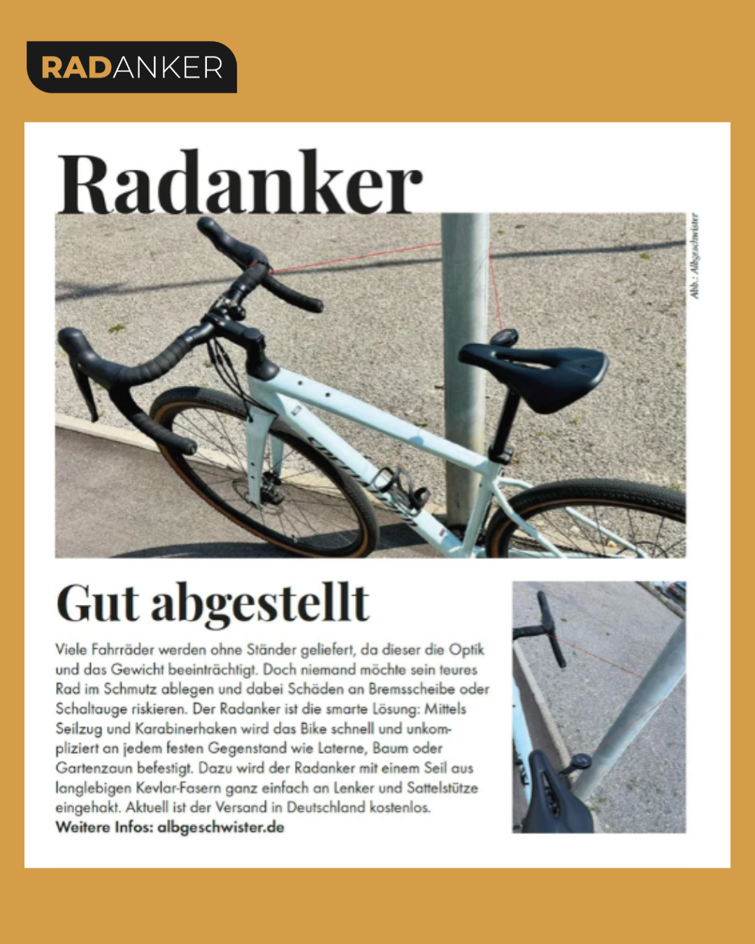 gravel bike fahrradständer RADANKER® – Der mobile Fahrradhalter für hochwertige Bikes ohne Stände – albgeschwister