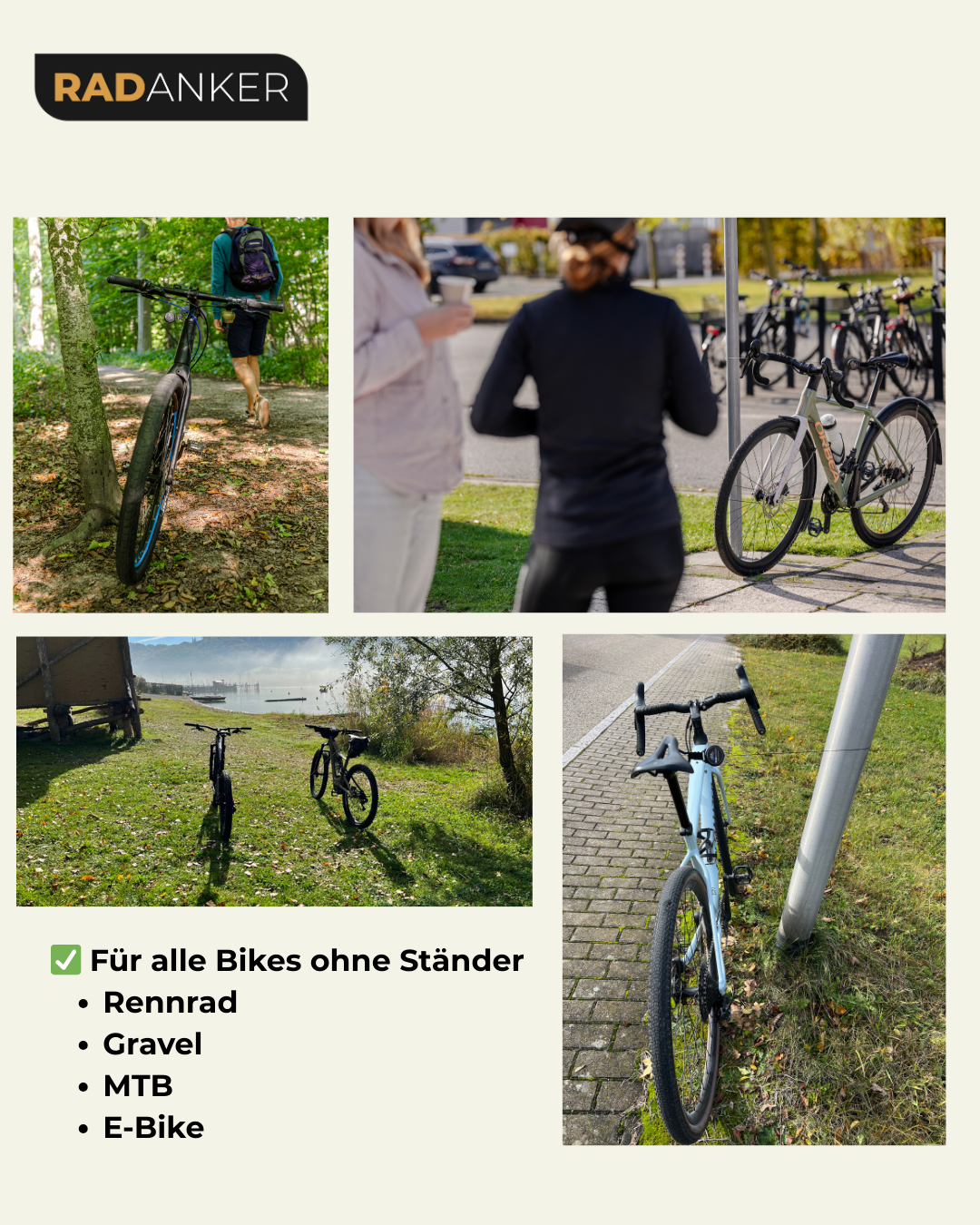 Radanker® – Der mobile Fahrradhalter für Rennrad & Gravelbike – albgeschwister